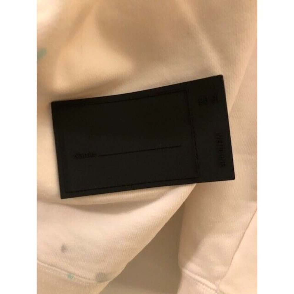 NWT $850 WE11DONE WHITE HOODIE PEARL NECKLACE TEDDY REFLECTIVE US SZ MEDIUM - Picture 9 of 10